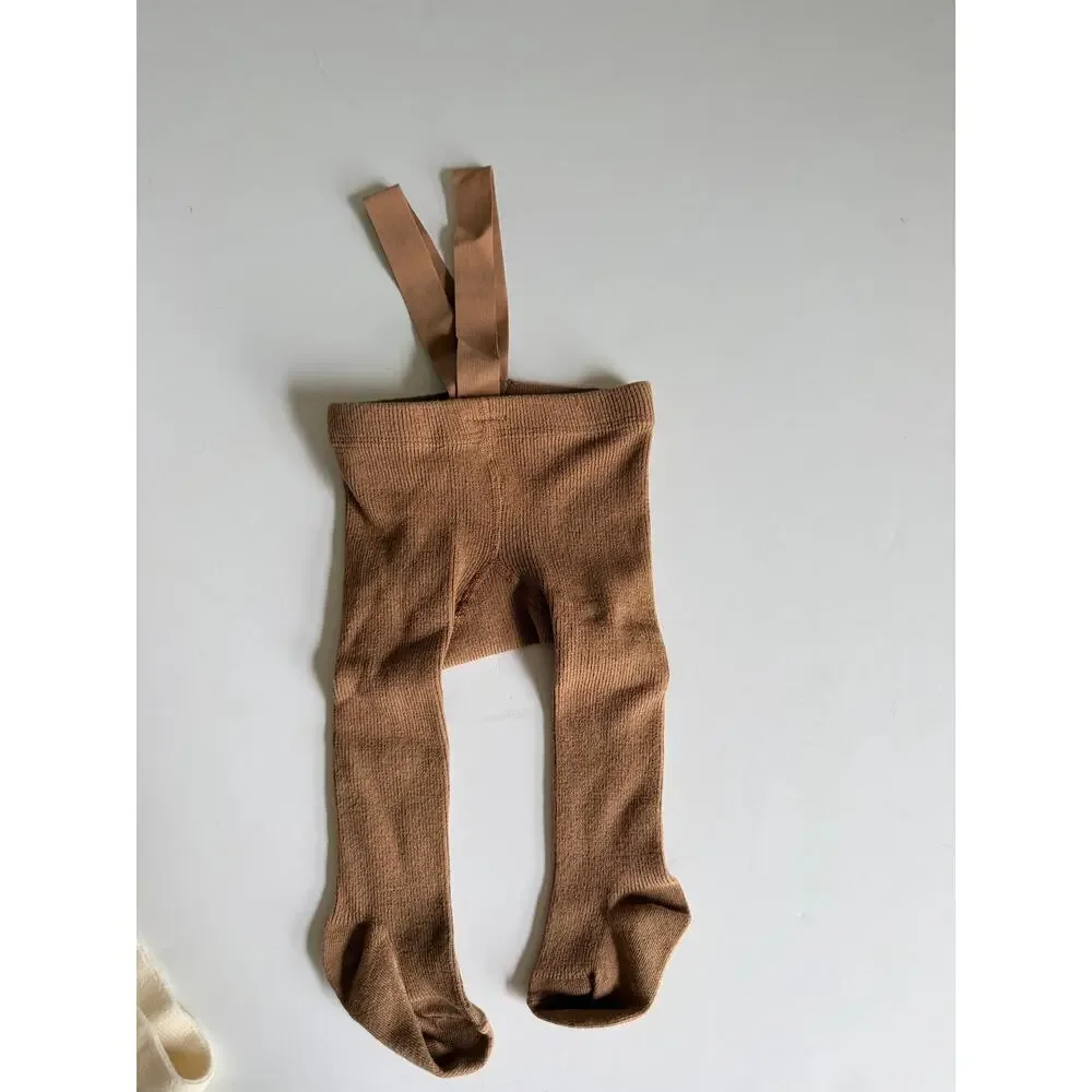 Kocakid Brown Suspender Tights for Baby - 6-12 Months